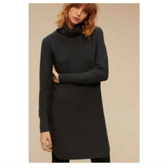 WILFRED Bianca Dress Sweater Long Sleeve Mini Grey Aritzia XS - Picture 4 of 11